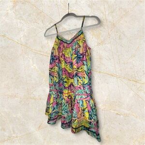 Vibrant Tropical Print Mini Dress for a beach cover up. Size small. Worn once.